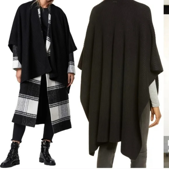 All Saints Traveling Rib Ruana One Size Fits All NWT'S - Picture 3 of 9